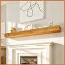 Avana Fireplace Mantle - Natural Wood - Mounted for Over Fireplace - Handcrafted - Rustic Natural, 60 X 8 X 3