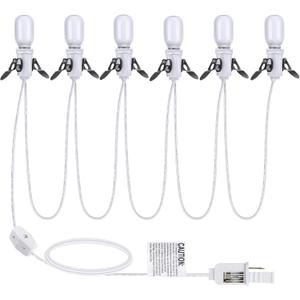 Leelosp Accessory Cord with 6 LED Light Bulbs, 11 Feet Cool White Light Indoor String Lights with On/Off Switch for Blow Mold Holiday Decoration and Christmas Village House with Built-in Fuse