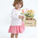 Baby Girl Fall Clothes: Soft Long Sleeve Bow Tie Print Outfits Casual Birthday Party Clothing for 6Months-3T (9-12 Months, Pink)