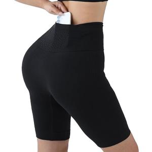 Womens High Waisted Running Shorts Tummy Control Workout Compression Shorts Quick Dry Biker Yoga Shorts with Pockets, XL