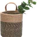 Wall Hanging Storage Baskets - Small Cotton Rope Woven Closet Storage Bins-Shelf Basket Organizer for Plants, Towels,Toys - 6.3" x 7" (Jute)