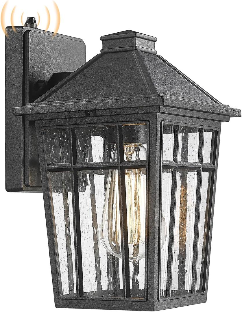 Darkaway Dusk to Dawn Outdoor Wall Lights for House, Exterior Lighting Fixtures Wall Mount Porch Lights Waterproof Outdoor Sconce Lights with Seeded Glass for Patio Hallway Garage
