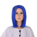 Blue Bob Wig | Costume Women Halloween Party Short Blue Realistic Cosplay Wig (L)