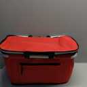 Picnic Basket, SIYUAN 27L Collapsible Insulated Farmers Market Basket for Shopping Traveling Large Grocery Tote Bag with Handles Red