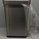 EKO Deluxe Mirage-T 50 Liter / 13.2 Gallon Touchless Rectangular Motion Sensor Trash Can, Matte Stainless Steel Finish