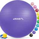 APEXUP Yoga Ball Exercise Ball Anti Slip Heavy Duty for Fitness, Balance & Core Workout, Purple 