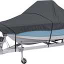Classic Accessories StormPro Dark Grey Heavy-Duty Center Console Boat Cover, 16-18.5' L x 98" W, Marine Grade Fabric, Water-Resistant, Fits V-Hull Runabouts OutBoards and I/O