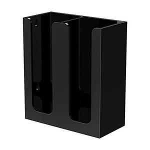 Richboom Acrylic Coffee Cup and Lid Storage Organizer Holder, 2 Compartments, Black