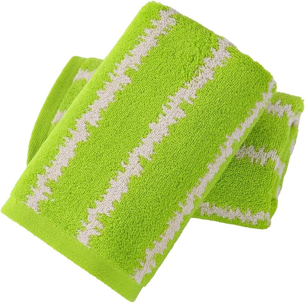 YiLUOMO Green Spring Hand Towel Modern Wave Pattern Design Super Soft 100% Cotton Highly Absorbent St. Patrick Day Decorations Hand Towels for Bathroom 13 x 29 Inch,2 Pieces