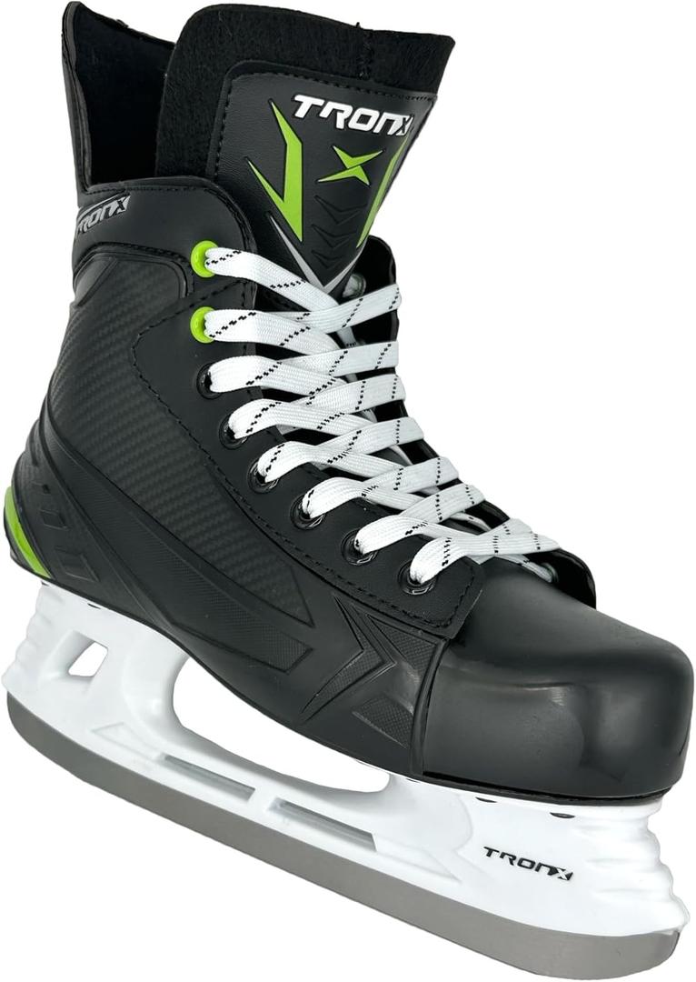 TronX Stryker 3.0 Senior Adult Men Women Junior Kids Ice Hockey Skates, New Model (Skate Size 9 (Shoe Size 10-10.5))