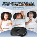 Ear Piercing Pillow for Side Sleepers with an Ear Hole for CNH and Ear Pain Ear Inflammation Pressure Sores, Cotton and Polyester Adjustable Filling Washable and Adjustable Ear Guard Pillow, Black (Balck)