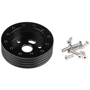 RULLINE 1" Steering Wheel Hub Adapter Conversion Spacer 6 Hole to 3 Hole Steering Wheel Adapter Boss Kit Black