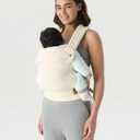 Ergonomic Baby Carrier Newborn to Toddler, Lightweight & Breathable Cotton Infant Carrier for Hands Free Comfort (Off White)