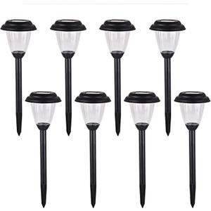 Solar Outdoor Pathway Lights Matt Black Stainless Steel Painted LED Lights for Garden Landscape Path Yard Driveway (black-8pack)