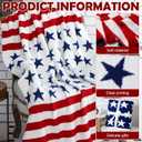 Patriotic Throw Blanket and Pillow Set Include 50 x 60 Star Stripe Fuzzy Throw Blanket and Star Pillow for Sofa Couch Bedroom Holiday Decor 250th Anniversary