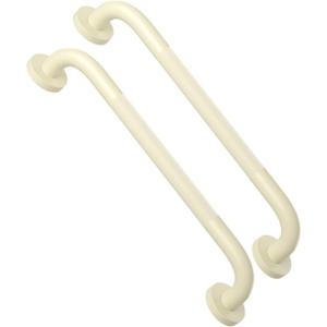 16 Inch Anti Slip Shower Grab Bar Handle Beige White, ZUEXT Stainless Steel Bathroom Grab Bar, Knurled Bathroom Balance Bar, Safety Hand Rail Support,Handicap Elderly Injury Senior Assist Bath Handle