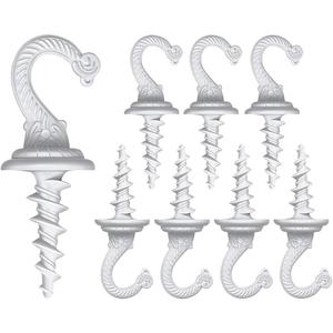 Swag Driller Hooks Heavy Duty Swag Hook Ceiling Hook Wall Hook Indoor Outdoor for Hanging Plants Chandelier etc. (8, White)