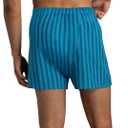 Fruit of the Loom Men's Tag Free Woven Boxer Shorts, Relaxed Fit, Moisture Wicking (8 Pack, Blue, L)