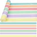 Bulletin Board Paper Roll 24" x60 ft Stripes Non Woven, Macaron, 24" x 3.9"