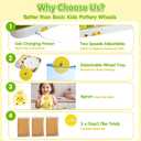 Mikiomie Electric Pottery Wheel for Beginners with Foot Pedal, 3 Clay Packs(1.7lbs Total), Apron, Painting & Carving Tools, Arts and Crafts Toys Art Supplies, Gifts for Birthday Christmas