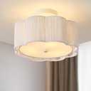 Rattan Ceiling Light Fixtures Flush Mount,3-Light Boho Light Fixtures Ceiling Mount for Bedroom,Close to Ceiling Light Modern Rattan Chandelier Lighting for Hallway Kitchen Dining Room(White)