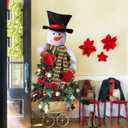 Christmas Tree Topper Snowman Top Hugger for Xmas Tree Holiday Decorations Winter Wonderland Decoration New Year Decorations