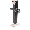 NBJINGYI Heavy Duty 5000LB Trailer Jack - 10" Lift, Pipe Mount Swivel Jack with Lock Pin, Square Tube Mount, Side Wind Handle & Foot Plate, Black Coating.