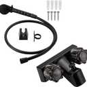 RV Shower Faucet with Hose and Head, RV Outdoor Shower Kits, RV Tub Faucet with Shower Diverter Outdoor Shower Kit Fits for RV/Campers,Travel Trailer,Motorhome (Bathtub Faucet Kit, Black)