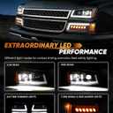 Z-OFFROAD DOT Approved LED Headlight Assembly for 2003-2006 Chevy Silverado | Fit 03-06 Silverado 1500 2500 3500 HD Avalanche 1500 2500 Cateye, Hi/Low Beam, DRL, Turn Signal, Side Marker, Black