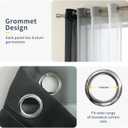 Ombre Sheer Curtains for Living Room Bedroom, Grommet Top Gradient Semi Sheer Light Filtering Home Decor Window Drapes, Set of 2 Panels, Black, 52x84 Inch