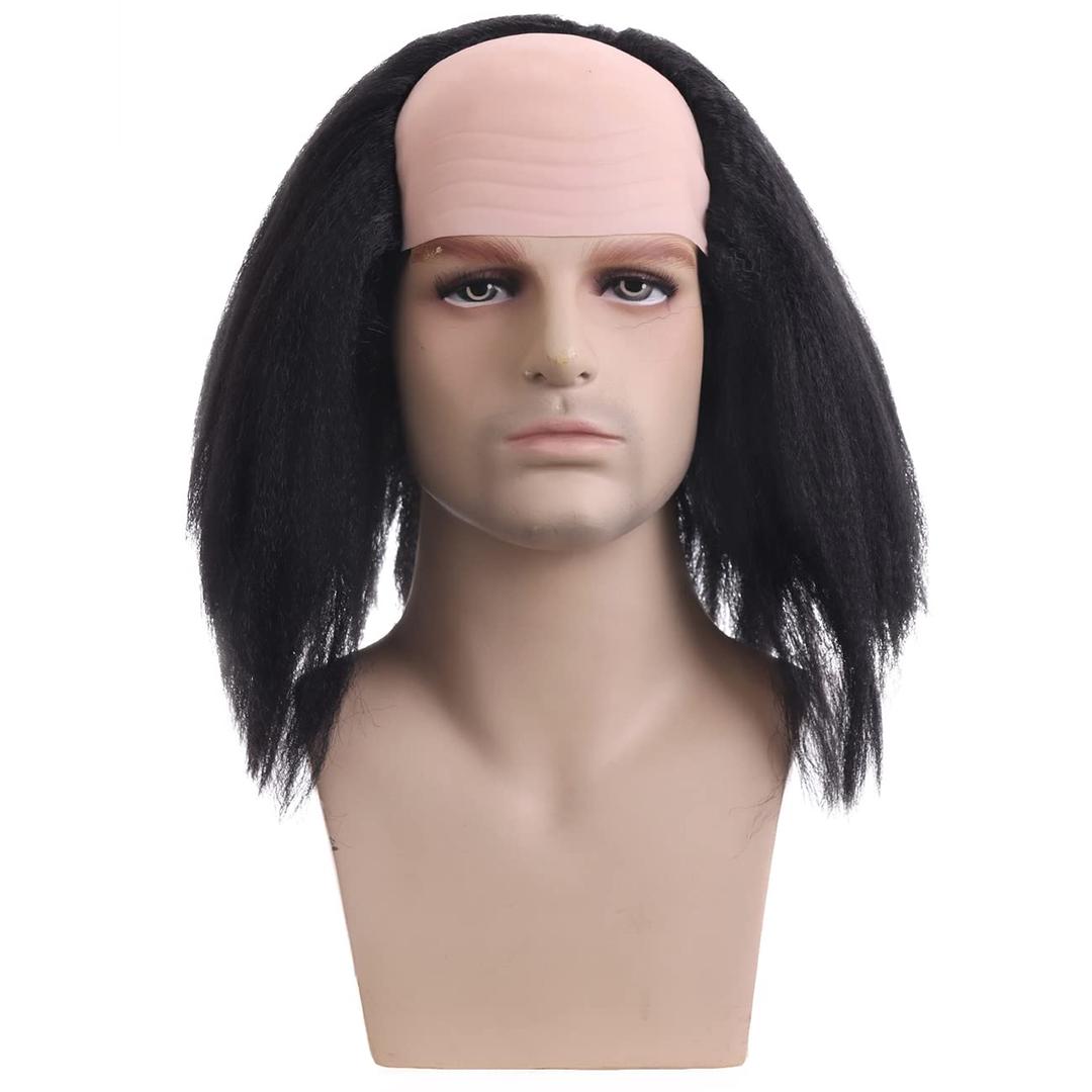 BERON Bald Head Wigs for Halloween Cosplay Costume (Black)
