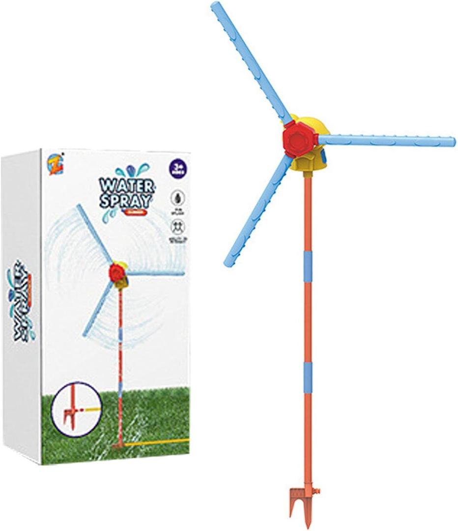 55" Windmill Water Sprinkler, Summer Outside Sprinklers Play Equipment with 36 Splashs Holes, New Upgrades 360° Spining Splash, Summer Fun Play Games for Boys Girls Dogs & Garden Watering (Windmill)