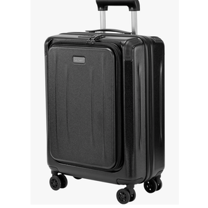 Carry On Luggage, 20 Inch Top Opening Aluminum Frame Lightweight Airline Approved ABS+PC Hard Shell Suitcases with Silent Wheels, TSA Lock, Front Pocket & Wet-dry Separated Six-piece Set (20IN, Black