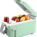 Iceblue Electric Cooler with Type-C, 8 Liter /11 Cans Mini Fridge with Belt, 9V Type-C Thermoelectric Dual-use Car Refrigerator, Car Fridge for Car, Dorm, Travel, Picnic, Gift (Green)