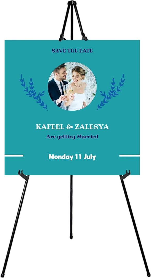 63" Instant Easels Stand for Wedding Sign Posters,Adjustable Metal Easels for Display Painting Canvas,Folding Tripod with Portable Bag by JoyYeux, Black 1 Pack