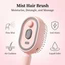 Electric Spray Massage Hair Brush,2026 Upgrade Air Cushion Brush Rechargeable Hair Straightener for Anti Static Reduce & Frizz, Adds Moisture (Pink)