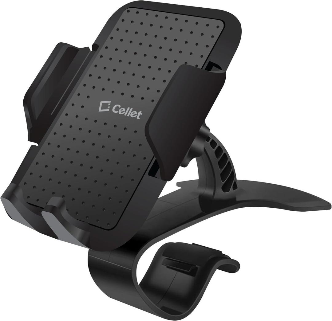 Car Phone Mount, Cell Phone Holder for Car 360 Degree Rotation Dashboard Clip Mount Car Phone Holder Compatible for iPhones, Samsung Galaxy Smartphones, Google Pixel, Moto Series