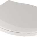 Durable Round Toilet Seat with Slow Soft Close - Easy to Install and Clean, Never Loosens - White, Fits Most Round Toilets Biscuit (Round without toddler seat, Biscuit)