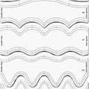 5 Pcs Quilting Ruler and Templates 10.24 Inches Waves Ruler Acrylic Quilting Templates for Machine Quilting Free Motion Quilting Stencils Wavelengths Sewing Rulers for Patchwork Splicing