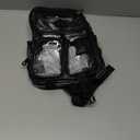 Mini Clear Backpack for Stadium Approved 12x6x12, Small Transparent Backpacks Plastic See Through Clear Bag for Kids Grils Women for Sporting Event, Concerts, Work, Festival (Black)