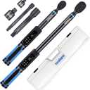 Toolant 3/8" & 1/2" Digital Torque Wrench Set, 3/8" 1.5-100 ft-lb (2-135 N·m) / 1/2" 3.7-250 ft-lb (5-340 N.m), ±1% Accuracy 2-Pack with 3 Alerts, 9 Presets & 500 Memory for Car Motorcycle Bike Truck