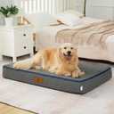 LIORCE Orthopedic Memory Foam XXL Dog Bed - 6" Thick Beds for Extra Large Sized Dog - Waterproof Removable Washable Cover & Wrap-Around Zipper - Ultimate Comfort & Easy Maintenance, Dary Grey