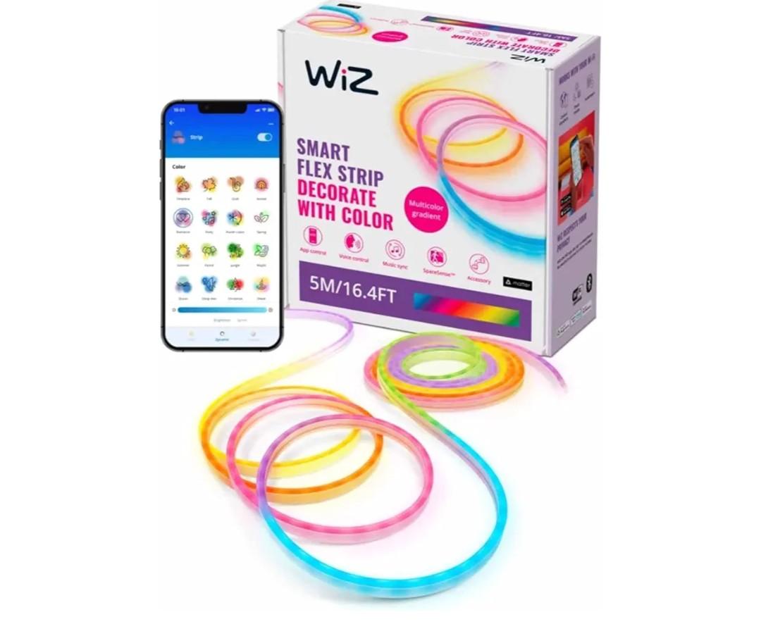 WiZ Connected Neon Smart Flex Strip – 16.4 ft (Two 8.2ft Strips), 16 Million Colors + Shades of White, Dynamic Light Scenes, Connects to Your Wi-Fi, Voice/App Control