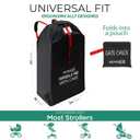 reperkid Large Stroller Bag for Airplane Travel, Black & Red, 47" H x 24" W x 15" D, Fits Most Large, Single, Double, Jogging Strollers Premium Waterproof Cover, Adjustable Shoulder Straps