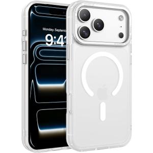 BENTOBEN Magnetic for iPhone 17 Pro Case 6.3" 2025, [Compatible with Magsafe] Slim Cute Matte Translucent Shockproof Drop Protective Bumper Women Men Phone Cover for iPhone 17 Pro, Frosted White