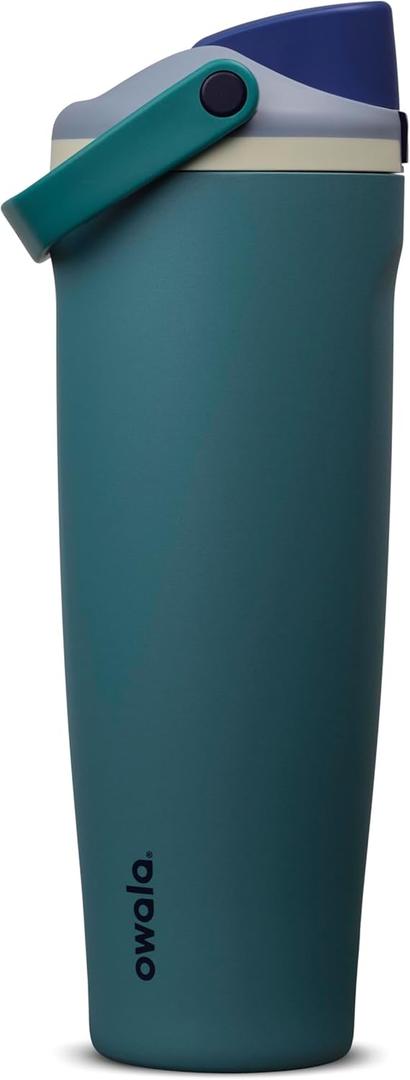 Owala FreeSip Sway Insulated Stainless Steel Water Bottle with Two-Way Spout, Built-In Straw and Bucket Handle, Made for Travel, School, and Sports, 40oz, BPA Free, Leak Proof, Denim