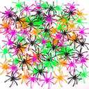 JIALWEN 120 Pieces Halloween Realistic Plastic Spiders 4 Colors Small Spider Toys Black Fake Spiders Prank Props for Halloween Home and Party Decorations