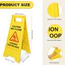 12 Pack Caution Wet Floor Sign, 23.62" Bilingual Double-Sided, Small Signage