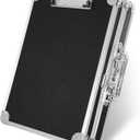 Aluminum Briefcase, Key Lock Clipboard Storage Box, Lockable Storage Case with Foot pad and Corner Protectors, 13x 10x 2.75 inch