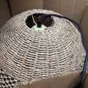 3-Light Rattan Pendant Light Fixture,Seagrass Wicker Chandelier | 17"Ratan Boho Hand Woven, Basket Lights Fixtures,Bamboo Hanging Lamp Farmhouse for Kitchen Living Bedroom Dining Room